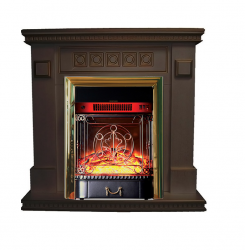 Каминокомплект Interflame Остин с очагом Majestic FX M Brass темный дуб