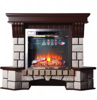 Каминокомплект Interflame Экстер угловой махагон с очагом Sirius 30 LED FX Brass